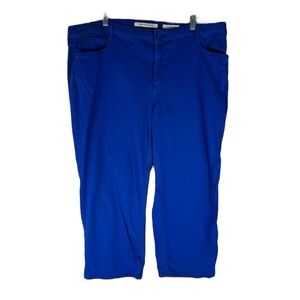 Jones New York Pants Women’s Blue City Cuffed Capri Stretch 5‎ Pockets 22W